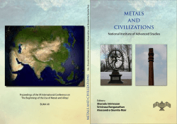metals and civilizations - National Institute of Advanced Studies