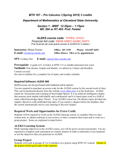 Pre Calculus I - Cleveland State University