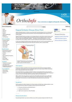 Osgood-Schlatter Disease (Knee Pain)-OrthoInfo