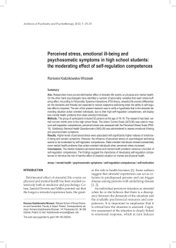 Perceived stress, emotional ill-being and psychosomatic symptoms