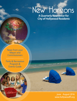 June - August 2016 - City of Hollywood