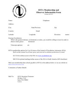 IOTA membership application - International Occultation Timing