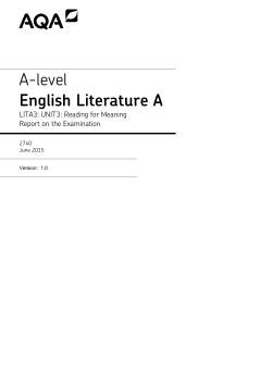 A Level English Literature A Examiner report LITA3 - Reading