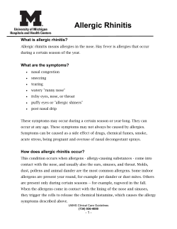 Allergic Rhinitis - University of Michigan