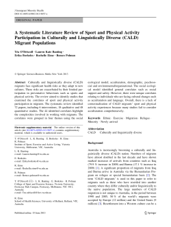 Sport and PA for CALD populations