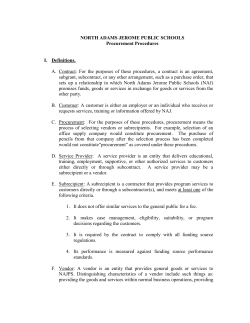 scmw procurement procedures - North Adams