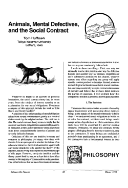 Animals, Mental Defectives, and the Social Contract