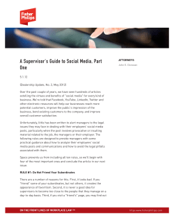 A Supervisor`s Guide to Social Media, Part One