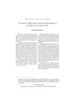 Contract`s Meaning and the Histories of Classical Contract Law