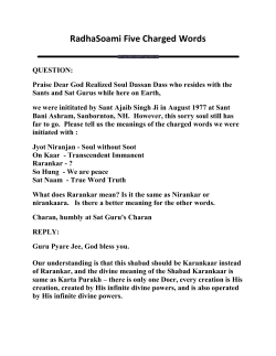 RadhaSoami Five Charged Words