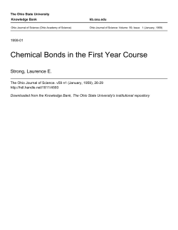 Chemical Bonds in the First Year Course