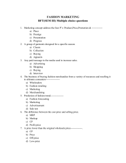 FASHION MARKETING BFT(SEM III) Multiple choice questions