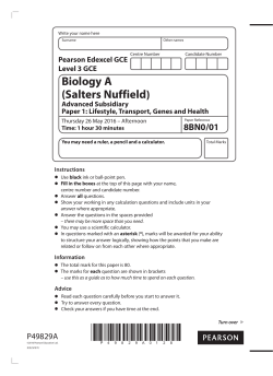 Biology A (Salters Nuffield) - Edexcel