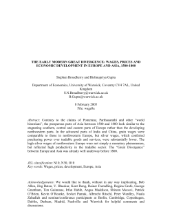 THE EARLY MODERN GREAT DIVERGENCE: WAGES, PRICES