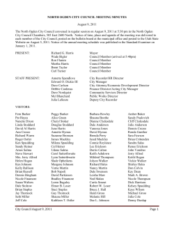 City Council August 9, 2011 Page 1 NORTH OGDEN CITY