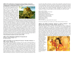 CMLT-C 501 (11801) Intro to Contemporary Literary Studies