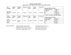 Calendar of Dates 2016-17 Approved by CESA April 16, 2013 and