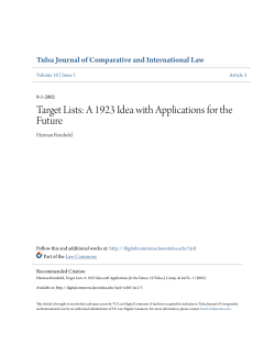 Target Lists: A 1923 Idea with Applications for the Future