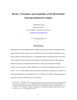 Border, Transition, and Geopolitics of the Borderland: Kaesong