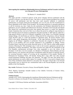 Interrogating the tumultuous Relationship between Parliament and