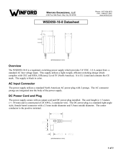 WSD050-10-0 Power Supply Data Sheet