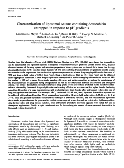 Characterization of liposomal systems containing doxorubicin