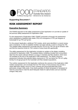 risk assessment report - Food Standards Australia New Zealand