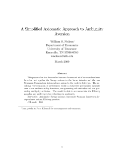 A Simplified Axiomatic Approach to Ambiguity Aversion