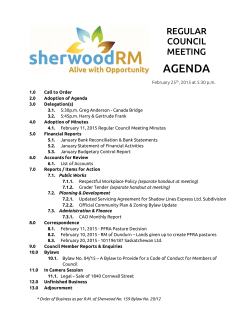 agenda - RM of Sherwood