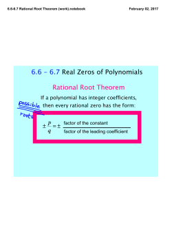 6.6-6.7 Rational Root Theorem (work).notebook