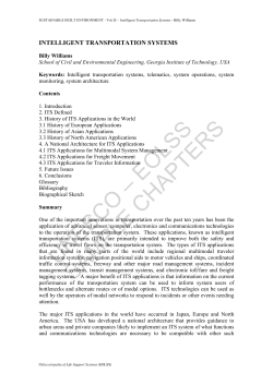 Intelligent Transportation Systems