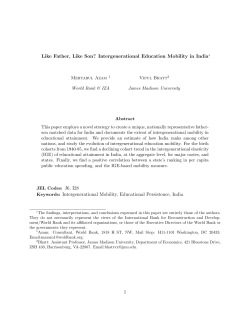 Like Father, Like Son? Intergenerational Education Mobility in India