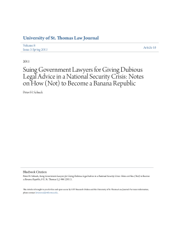 Suing Government Lawyers for Giving Dubious Legal Advice in a