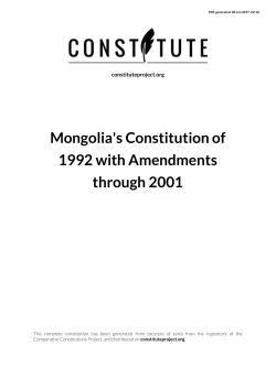 Mongolia`s Constitution of 1992 with