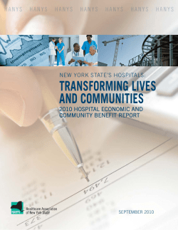 2010 Hospital Economic and Community Benefit Report