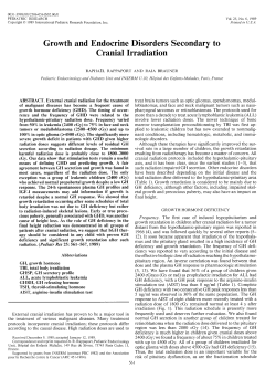Growth and Endocrine Disorders Secondary to Cranial