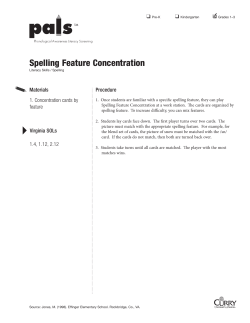Spelling Feature Concentration