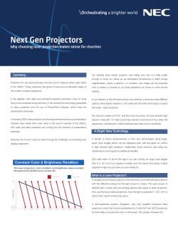 Next Gen Projectors - NEC Display Solutions of America