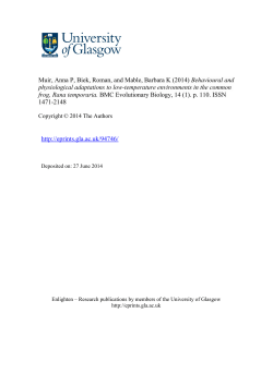 Behavioural and physiological adaptations to low