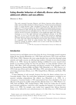 Eating disorder behaviors of ethnically diverse urban female