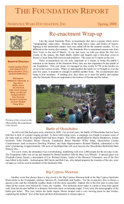 THE FOUNDATION REPORT - Seminole Wars Foundation