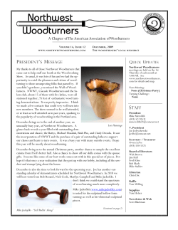 December 2009 - Northwest Woodturners
