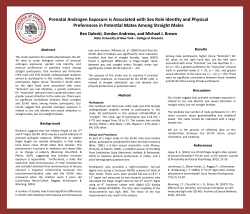 Prenatal Androgen Exposure is Associated with Sex Role Iden ty
