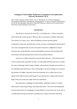 1 Pedagogy of Vulnerability: Definitions, Assumptions, and