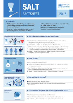 Salt Awareness Week, 16-22 March 2015 - WHO South