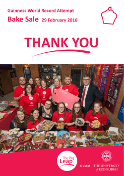 Big Leap Bake Sale Newsletter