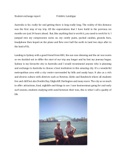 Student exchange report Fr&eacute;d&eacute;ric Latulippe Australia is far