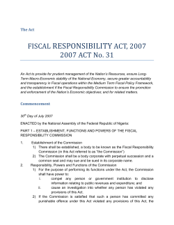 FISCAL RESPONSIBILITY ACT, 2007