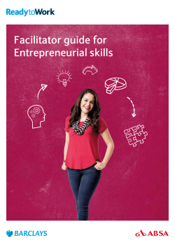Facilitator guide for Entrepreneurial skills