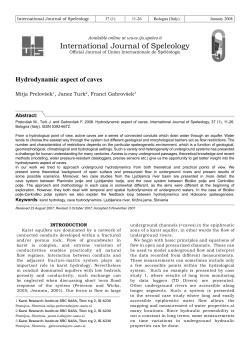 Hydrodynamic aspect of caves